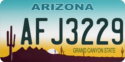 AZ license plate AFJ3229