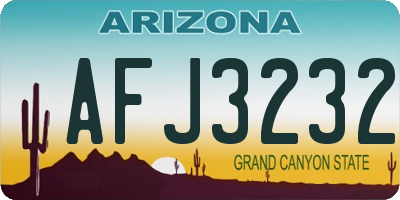 AZ license plate AFJ3232