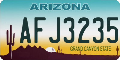 AZ license plate AFJ3235
