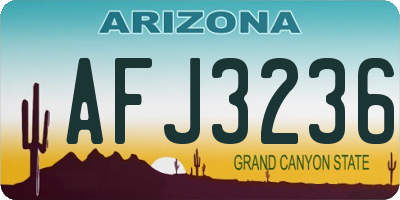 AZ license plate AFJ3236