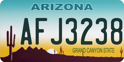 AZ license plate AFJ3238