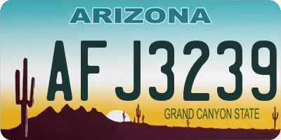 AZ license plate AFJ3239