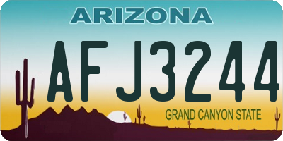 AZ license plate AFJ3244
