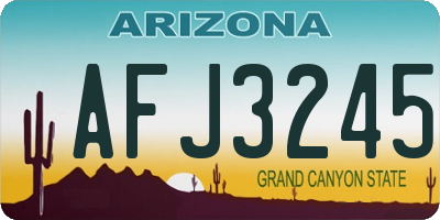 AZ license plate AFJ3245