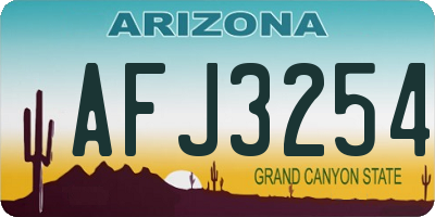 AZ license plate AFJ3254