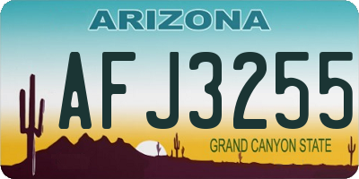 AZ license plate AFJ3255