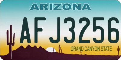 AZ license plate AFJ3256