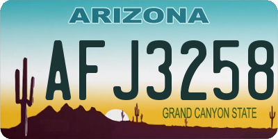 AZ license plate AFJ3258