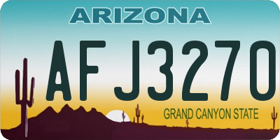 AZ license plate AFJ3270