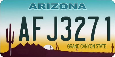 AZ license plate AFJ3271