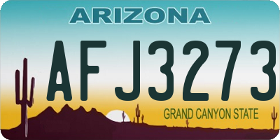 AZ license plate AFJ3273