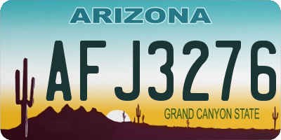 AZ license plate AFJ3276