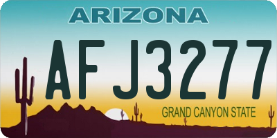 AZ license plate AFJ3277