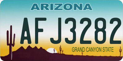 AZ license plate AFJ3282