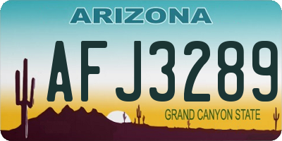 AZ license plate AFJ3289