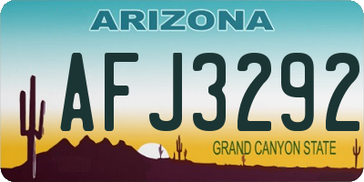 AZ license plate AFJ3292