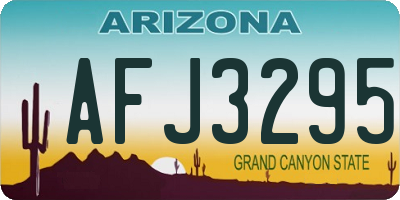 AZ license plate AFJ3295