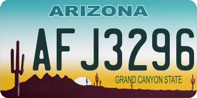 AZ license plate AFJ3296