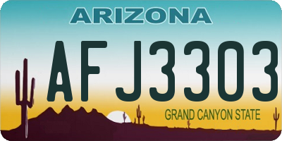 AZ license plate AFJ3303