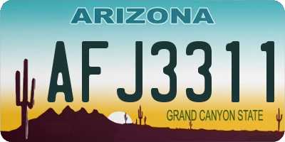 AZ license plate AFJ3311