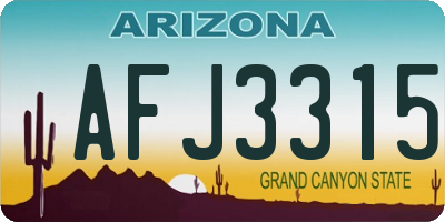 AZ license plate AFJ3315