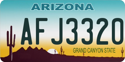 AZ license plate AFJ3320