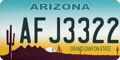 AZ license plate AFJ3322