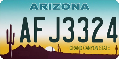 AZ license plate AFJ3324