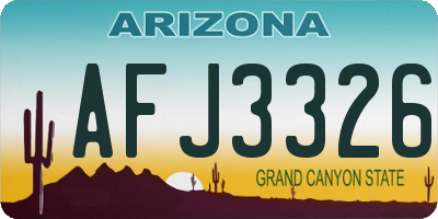 AZ license plate AFJ3326