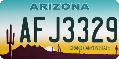 AZ license plate AFJ3329