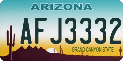 AZ license plate AFJ3332