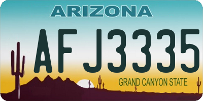 AZ license plate AFJ3335