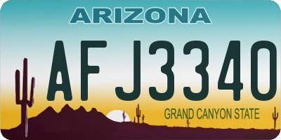 AZ license plate AFJ3340