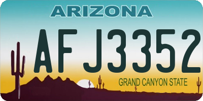 AZ license plate AFJ3352