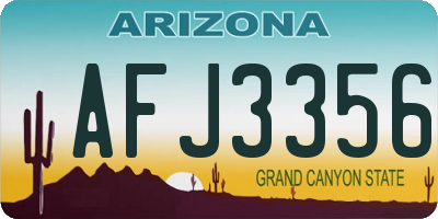 AZ license plate AFJ3356