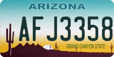 AZ license plate AFJ3358