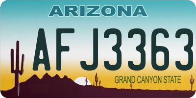 AZ license plate AFJ3363