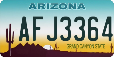 AZ license plate AFJ3364