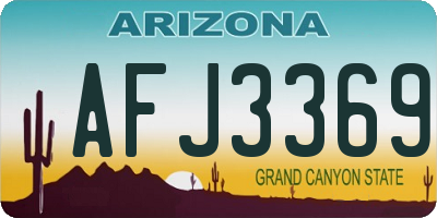 AZ license plate AFJ3369