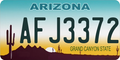 AZ license plate AFJ3372