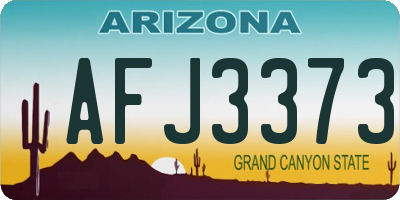 AZ license plate AFJ3373