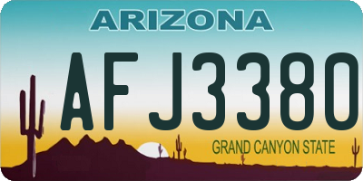 AZ license plate AFJ3380