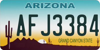 AZ license plate AFJ3384
