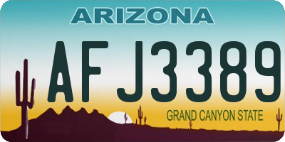 AZ license plate AFJ3389