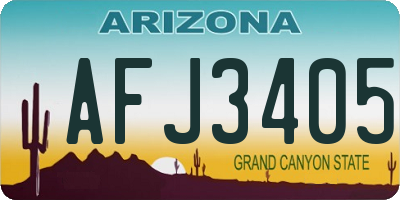 AZ license plate AFJ3405