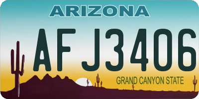 AZ license plate AFJ3406