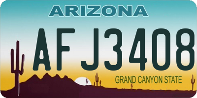 AZ license plate AFJ3408