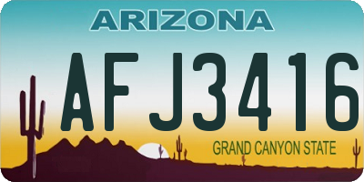 AZ license plate AFJ3416