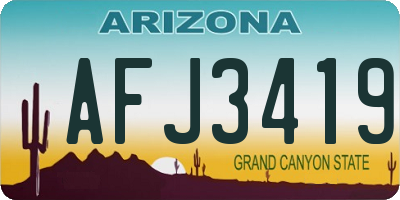 AZ license plate AFJ3419