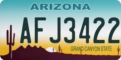 AZ license plate AFJ3422